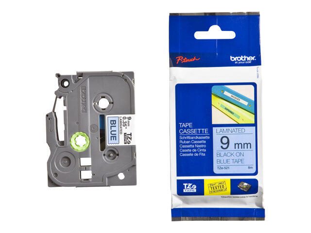 Brother Original P-Touch Farbband schwarz auf blau (TZE-521) TZE521