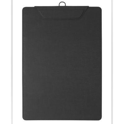SIGEL KB100 Klemmbrett A4 schwarz mit Aufstellfunktion, stabiles, stylisches Clipboard mit edler Leinenstruktur, leicht abwischbar, für Speisekarten