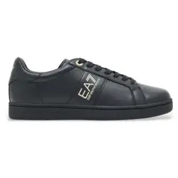 EA7 für Herren. 7X000332_AF10848 Klassische Leder-Sneakers schwarz (44), Wohnung, Schnürsenkel, Lässig
