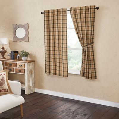 VHC Brands Cider Mill Plaid Short Panel Set of 2 63x36