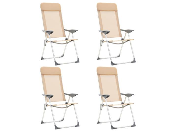 vidaXL Klappbare Campingstühle 4 Stk. Aluminium Creme