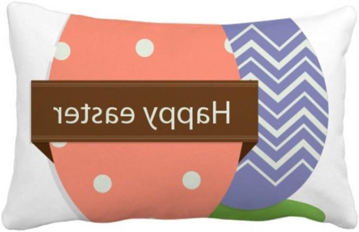DIYthinker Pasen Lumbar Kussenhoes met Gekleurde Eieren, Polyester
