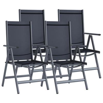 4er-Set Gartenstühle klappbar 7-fach verstellbar