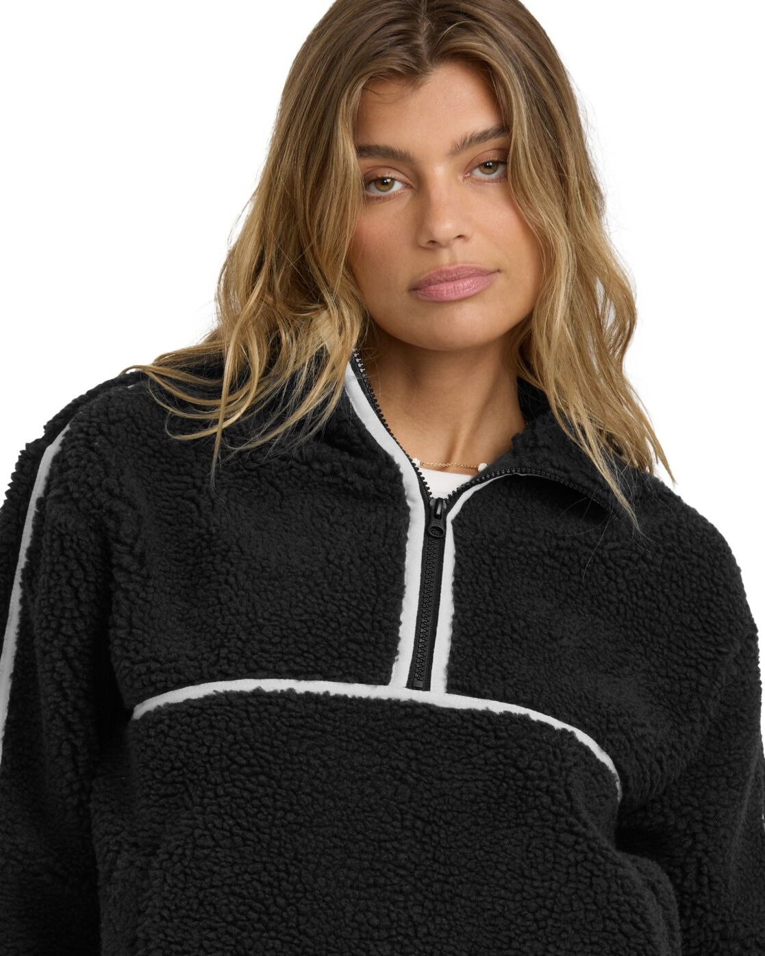Sweatshirt BILLABONG "Getting Warm Sherpa", Damen, Gr. S, schwarz sands, Obermaterial: 100% Polyester., Sweatshirts Sweatshirt schwarz sands S