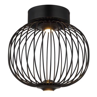 GLOBO LIGHTING Deckenleuchte "GALWAY", schwarz (schwarz matt), Ø 30cm H: 30cm, 1 Stk., Leuchten, Deckenlampe Metallstäbe 3000K 3 Stufen, Deckenleuchte