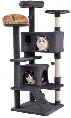 Costway 52 Inch Tall Cat Tree Tower for Indoor Cats-Dark Gray