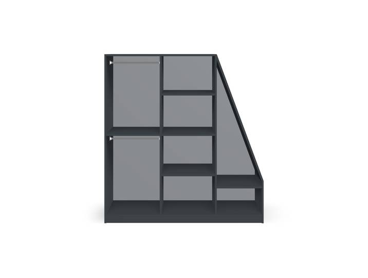 Tiefer Dachschrägenschrank Premium Dekore Schwarz