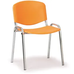Kunststoffstuhl ISO, orange, verchromte Konstruktion