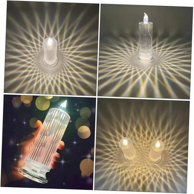 Uplift Treasures Crystal LED Flameless Lantern Candle For Home And Holiday Decor a 6 pack