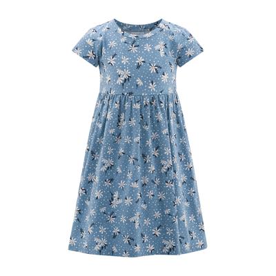 Sommerkleid HAPPY GIRLS "Mädchenkleid", Mädchen, Gr. 92, EURO-Größen, blau (dove blau), Stoff, 100% Baumwolle, normal, Kleider Sommerkleid