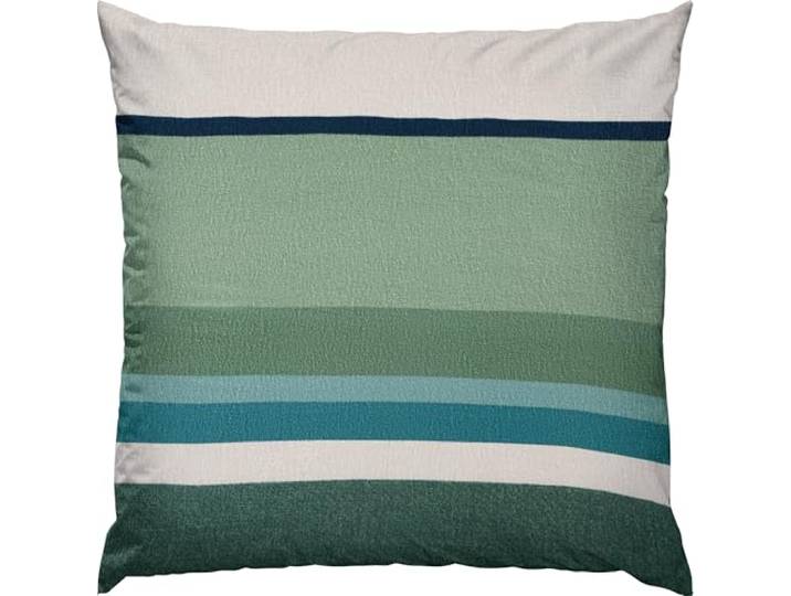 Erwin Müller Wendekissenbezug Feinbiber Streifen Petrol-grün Größe 80x80 cm - hoher Kuschelfaktor, wohlig warm, temperaturausgleichend, pflegeleicht, mit Reißverschluss