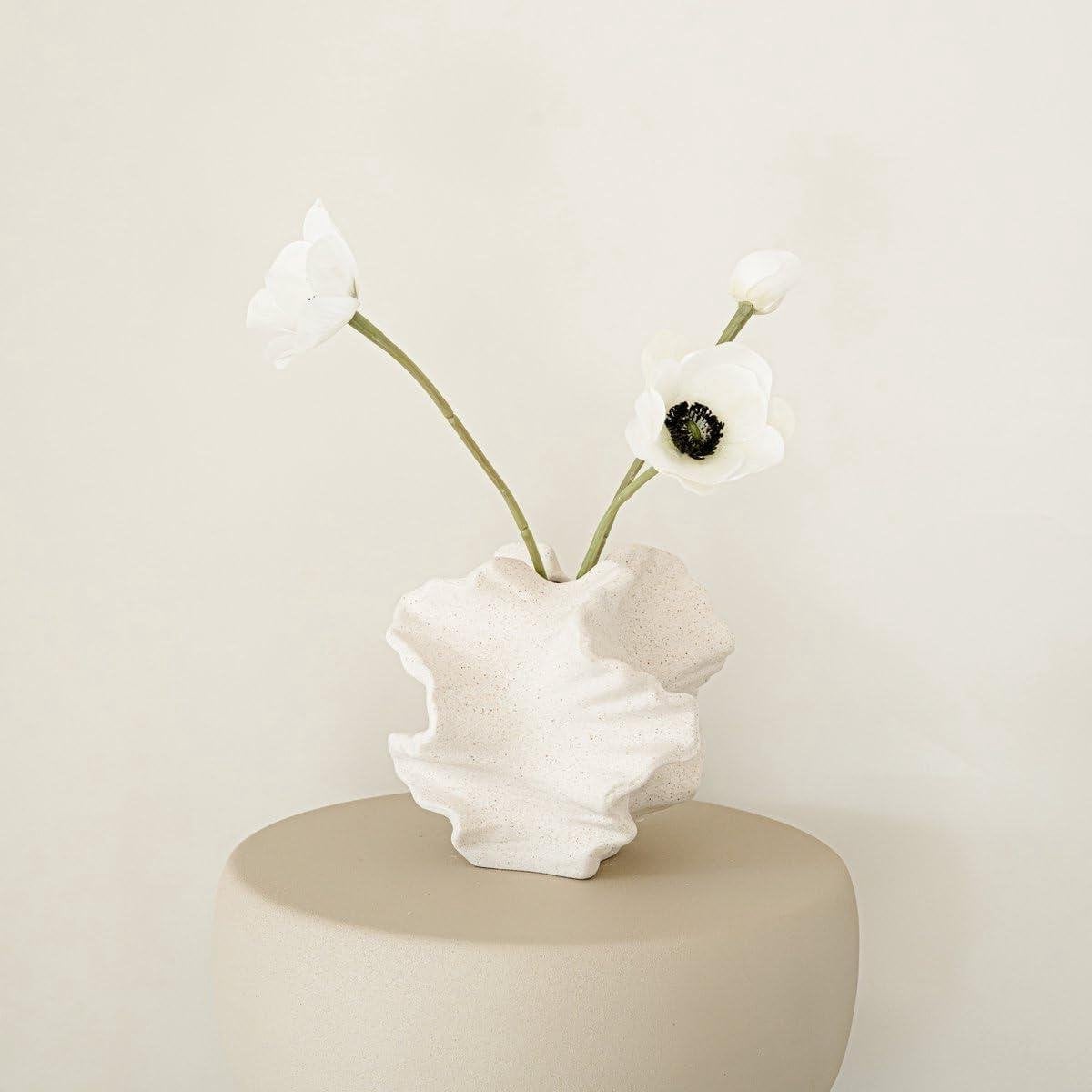 Wit Keramische Vaas Decoratief Design Object Hoogte: 165 cm