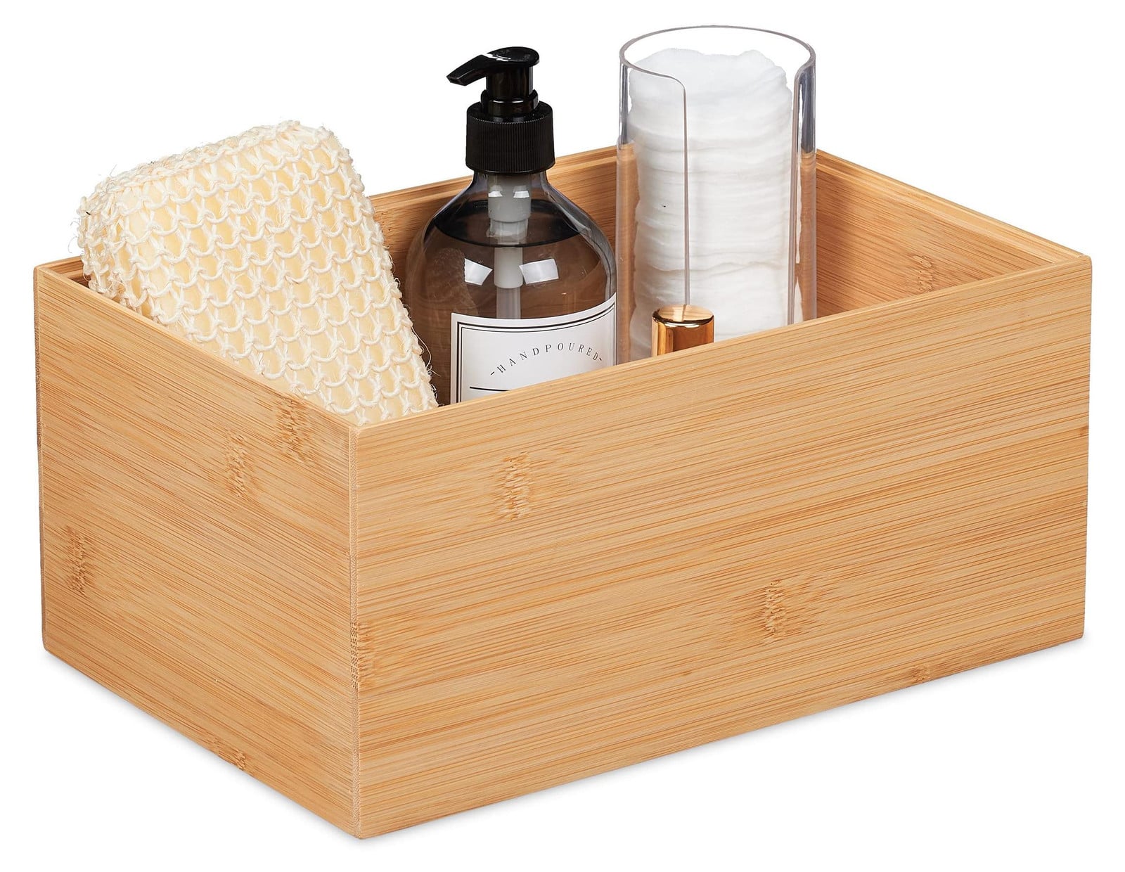 Dripio Stapelbare Opbergbox van Bamboe, Open Weave, Natuurlijk