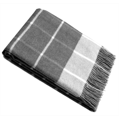 Plaid CASATEX "Harry Grigio Medio", grau (anthrazit), B:130cm L:190cm, Kaschmir, Wolle, Wohndecken, elegantes Design, große Karos