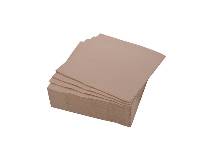 40er-Set einfarbige Papier Servietten, Servietten 2-lagig, braun, 38 x 38 cm