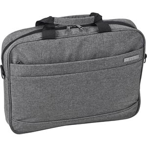 D&N Aktentasche 5616 Basic Line grau, mit Laptopfach, Reißverschluss, mit Schultergurt, Polyester