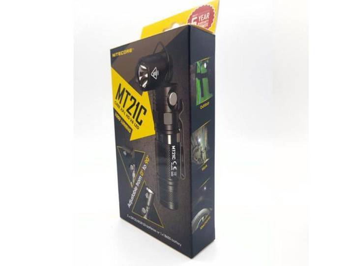 NiteCore MT21C - Zaklamp 1000 lumen - Kantelbare kop - Zwart