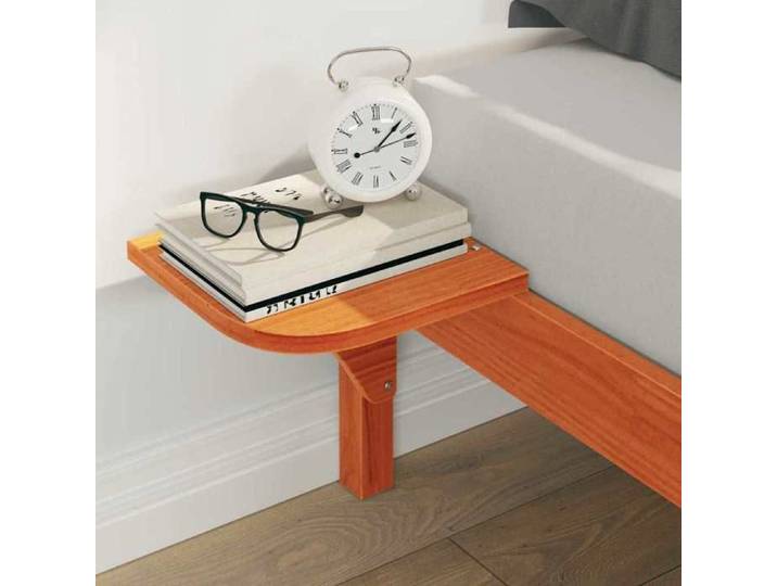 Lit 160x210cm - VIDAXL - Cadre de lit MODERNE - avec tables de chevet Brun cire L10327
