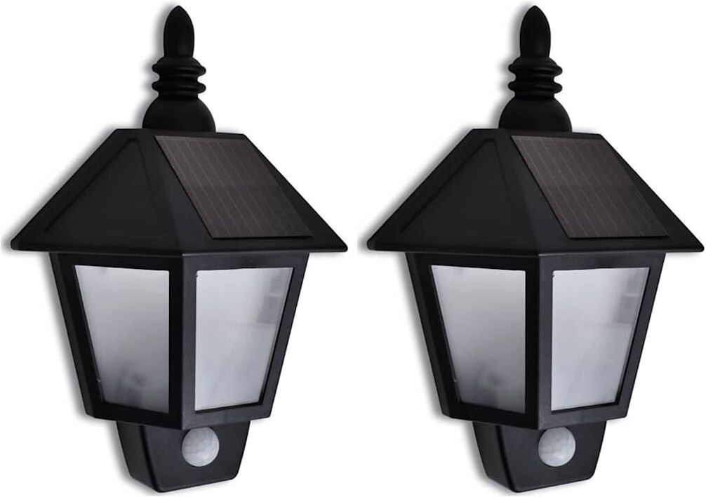vidaXL Applique murale solaire avec capteur de mouvement 2 pcs