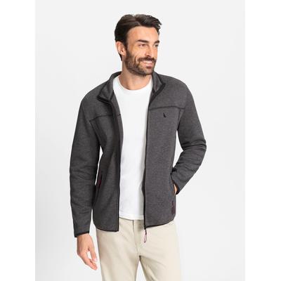 Strickfleecejacke CATAMARAN, Herren, Gr. 48/50, grau (anthrazit, meliert), 100% Polyester, meliert, Jacken
