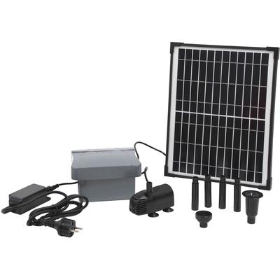 Springbrunnenpumpe UBBINK "SolarMax 600 Accu inkl. PowerControl", schwarz (schwarz, silber), Pumpen, Hybrid-Funktion