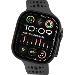 Decoded Armband Ares O Apple Watch 44–49 mm Silikon (Silikon), Uhrenarmband, Schwarz
