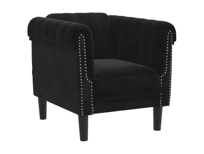 GHVBNMF Sessel Samt Polstersessel Schwarz 80x77x74 cm Wohnzimmersessel Modernes Design mit dickem Schaumstoffpolster und stabilem Holzgestell für Schlafzimmer oder Leseecke.