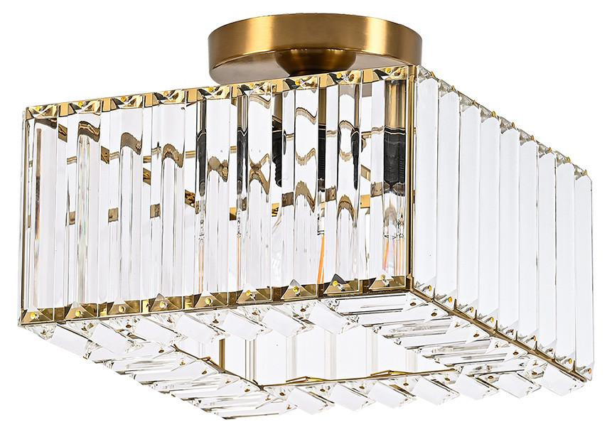 Light Prestige Plafondlamp VETRO, goudkleurig, Glas, B/D/H: 24,5 x 24,5 x 19,3 cm