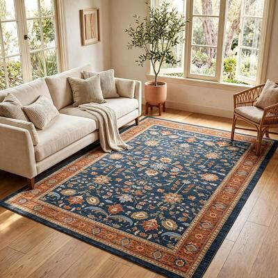 Garvee Vintage Oriental Washable Area Rug