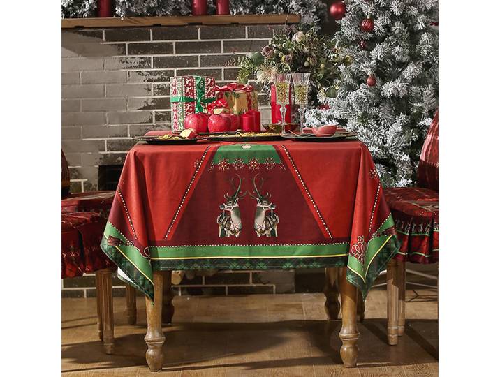 Nappe rouge de noël, nappe de Table basse d'hiver américaine, décoration de maison, nappe rouge rectangulaire, napperon de Table à manger