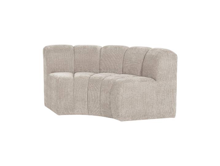 Banc de salle à manger demi-cercle velours côtelé écru MOJO