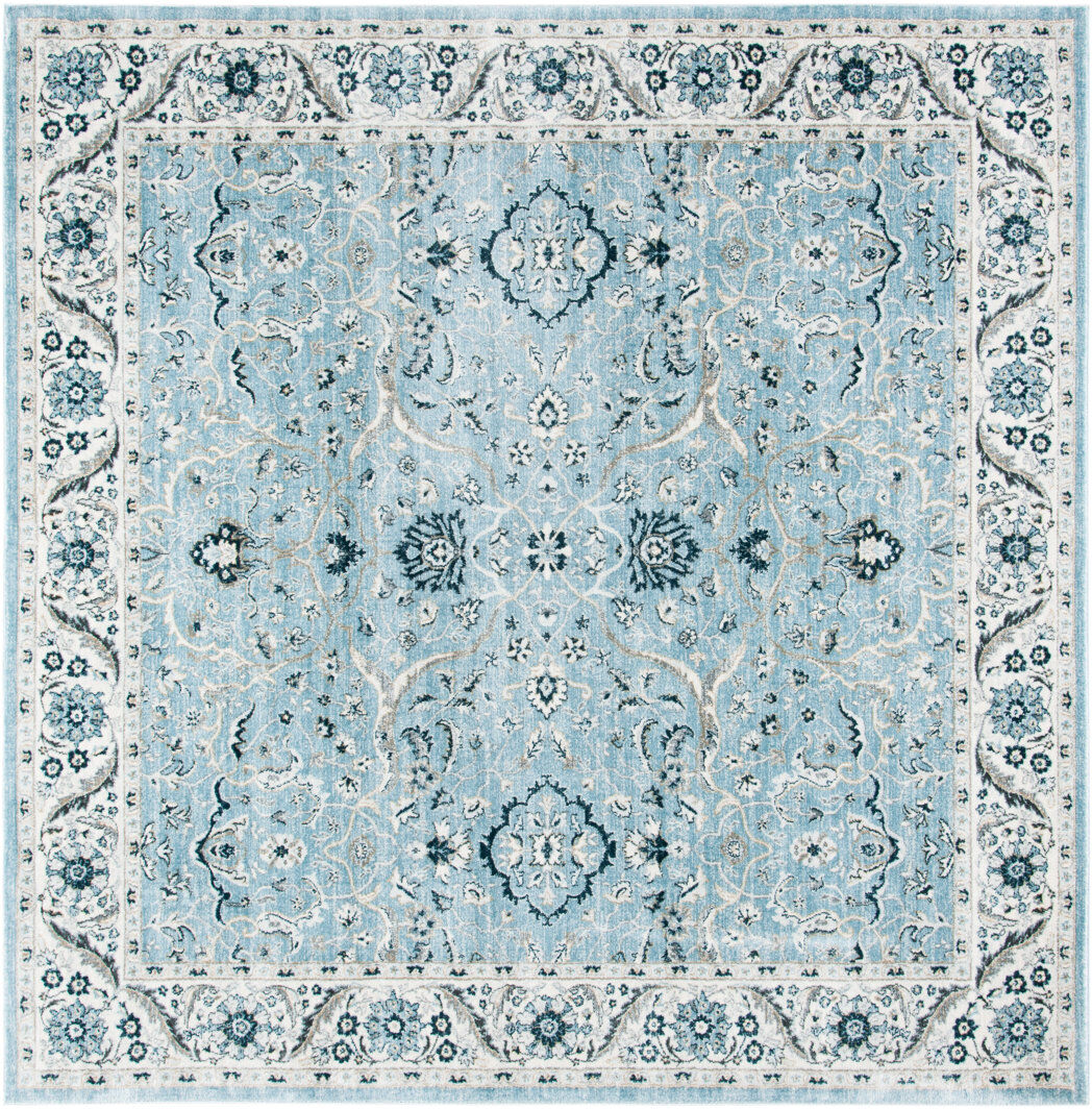 Latitude Vive Pearce Oriental Area Rug Light Blue Square 122cm