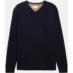 Basic Strickpullover Blau XXL