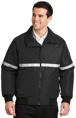 Port Authority J754R Challenger Jacket with Reflective Taping in True Black/True Black/Reflective size Small   Polyester