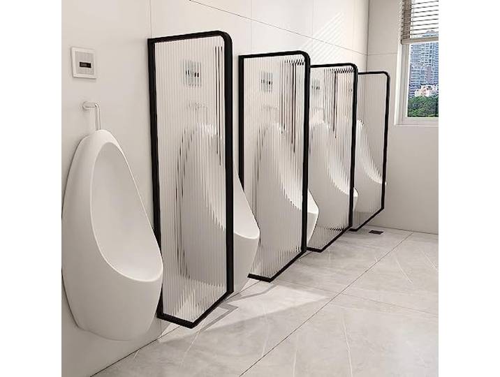 Urinoir scheidingswand beschermingsscherm Urinoir privacy scherm Aan de muur gemonteerde urinoir schot, openbaar toilet roestvrijstalen schot, aan de muur gemonteerde kam(Black-Partition*3