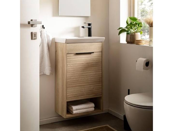 Schildmeyer 159075 Mads Lavabo pour invités\, Chêne Blanc/Rayures