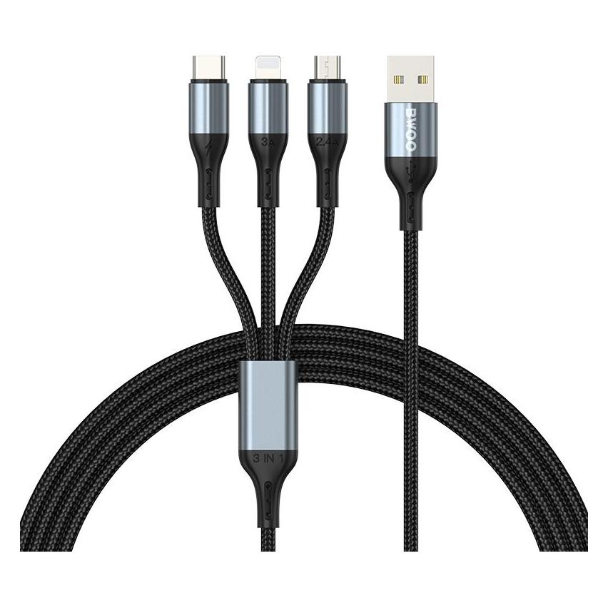 Bwoo Schnelles 3 in 1 USB 3A-Ladekabel X274 (1.20 m, 15 W) (45401007)