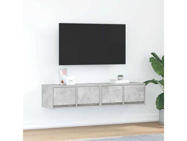 HEFZGDB TV-Schränke 2 STK. Betongrau 60x31x25,5 cm Holzwerkstoff Wandschrank Sideboard Stauraum Möbel Aufbewahrung