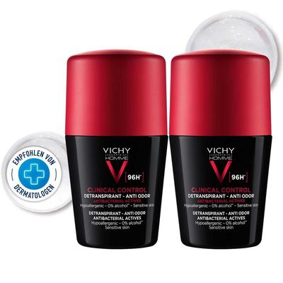 Vichy Homme Deo Roll-on Antitranspirant 96h DP 2x50 ml Creme