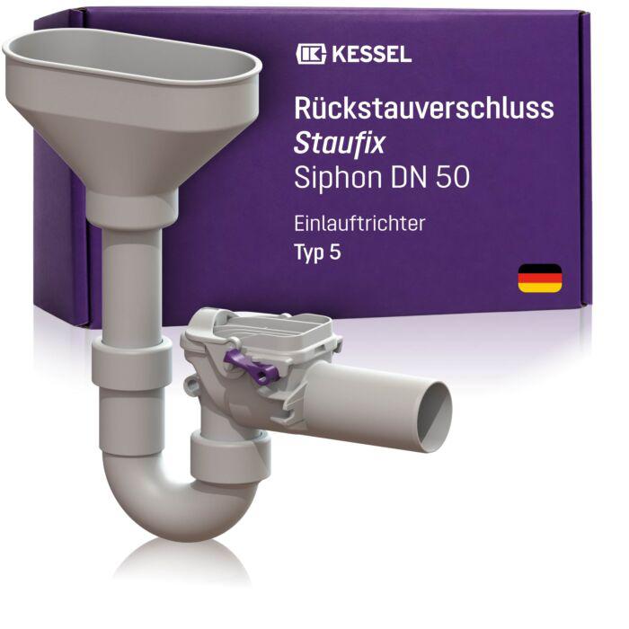 Kessel Rückstaudoppelverschluss Staufix 73053 DN 50, mit Geruchsverschluss und Einlauftrichter