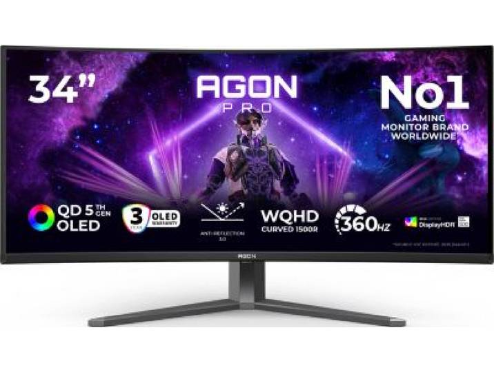 Aoc - Ecran Pc Gamer Agon Pro Ag346ucd 34'' Incurvé Oled 4k 360 Hz Hdr Hdmi 2.1