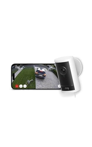 Ring Outdoor Camera Pro met stekkeradapter, 4K Retinal, wit