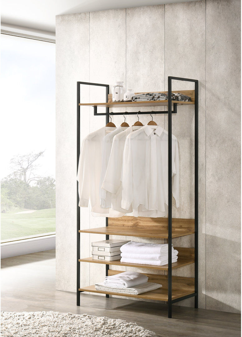 Mercury Zaira Manufactured Wood Wardrobe Oak 180 cm H x 83.8 cm W x 40 cm D