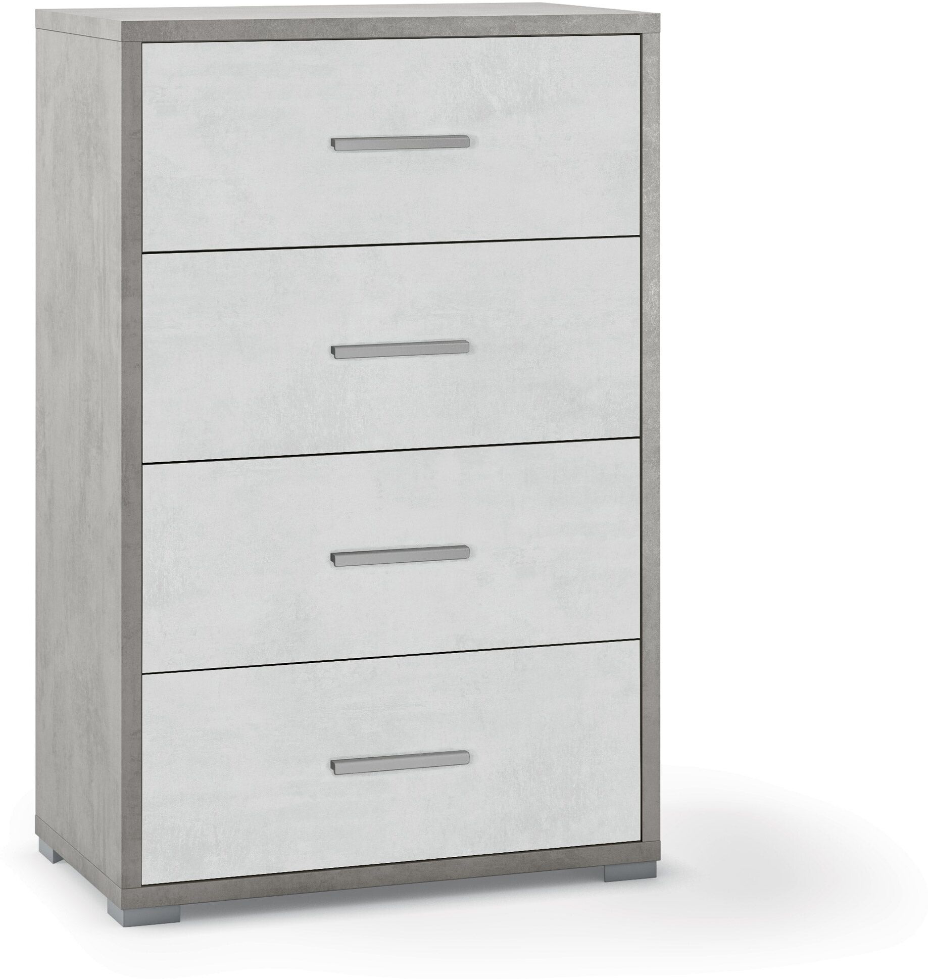 giordanoshop Cassettiera con 4 Cassetti 71x110x41 cm Cemento/Ossido Bianco...