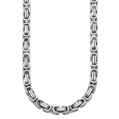 Edelstahlkette FIRETTI "Schmuck Geschenk Halskette Königskette versch. Längen" Gr. 55, silber (edelstahlfarben), Halsketten, Herren, 55, Edelstahl, B: 6,7mm, Edelstahlkette Königskette, B:6,7mm