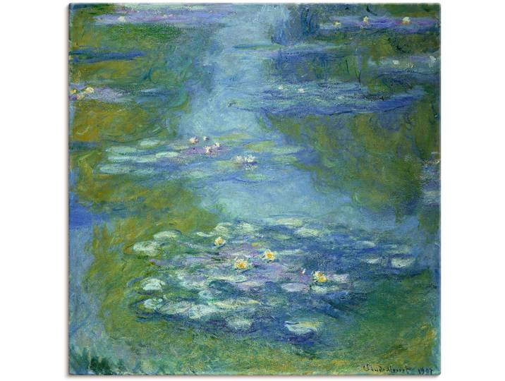 Leinwandbild ARTLAND Seerosen. 1907 , blau (farbe bild(er): blau), B:100cm H:100cm, Bilder, Leinwandbild, auf Holzrahmen gespannt