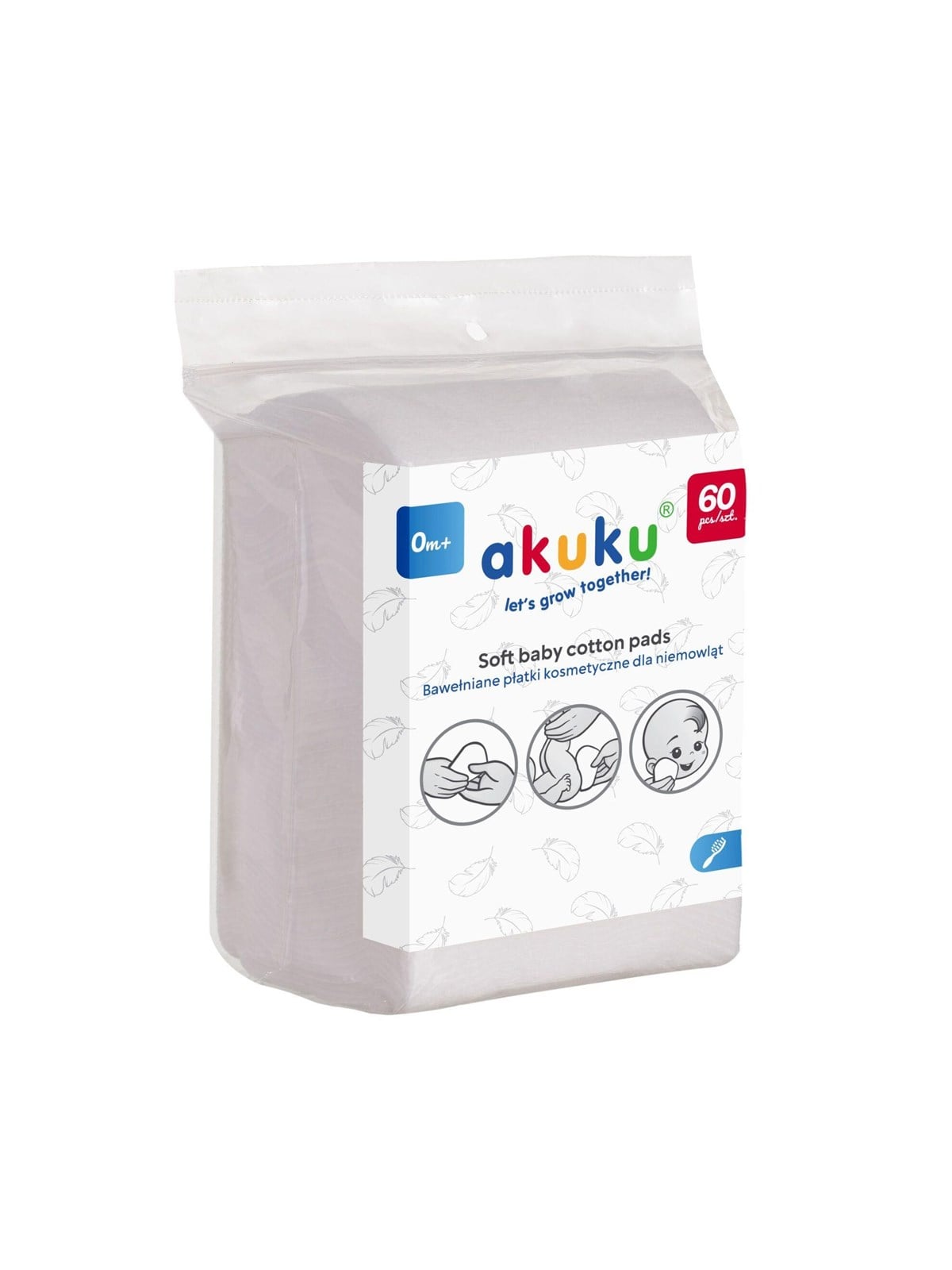 Akuku Soft baby cotton care pads (60 pcs)