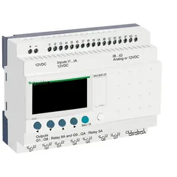 Schneider Electric SR3B261JD SPS-Steuerrelais, Zelio Logic, modulare Ausführung, 26 E/A, 12 VDC, Display, Uhr, Relaisausgänge