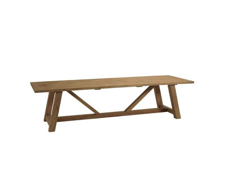 MACABANE KALLY - Table à manger de jardin 300x100cm en bois de teck recyclé naturel
