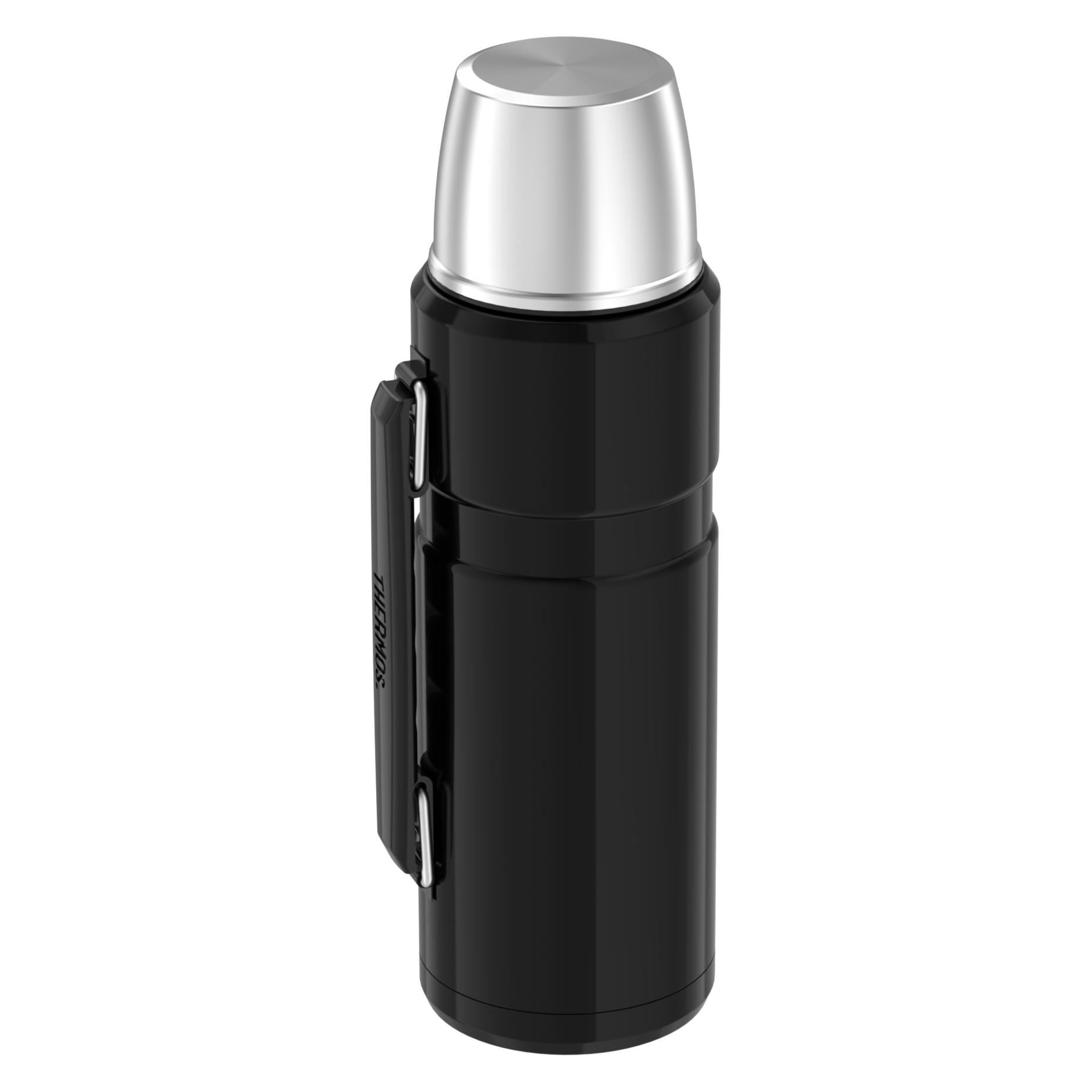 Thermos Isolierflasche STAINLESS KING, 1,2 Liter, schwarz doppelwandiger Edelstahl mit Vakuumisolierung (1.20 l) (4003.233.120)